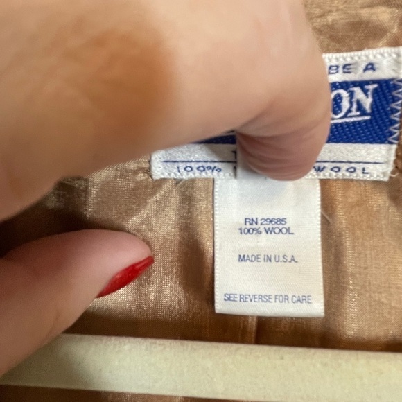 Vintage Pendleton 100% Wool Double Breasted Camel Jacket Size 16 Tall - Picture 11 of 13